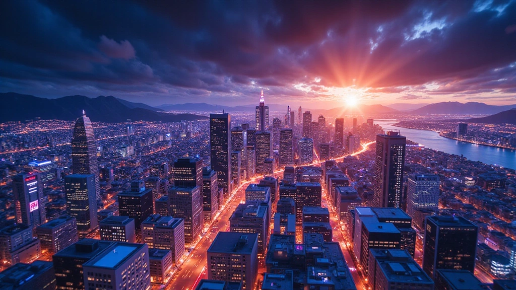 Illustration of a growing digital city with game elements, symbolizing the growth of NZ Social Casinos.