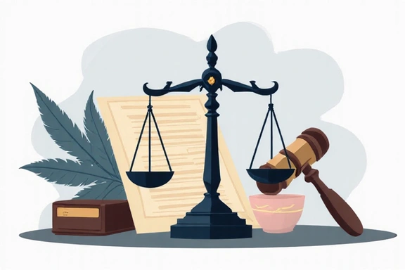 Illustration representing legal terms and conditions with scales of justice