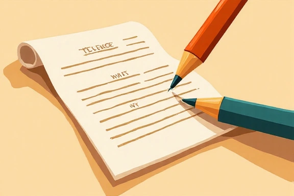 Illustration of a document with changes being made